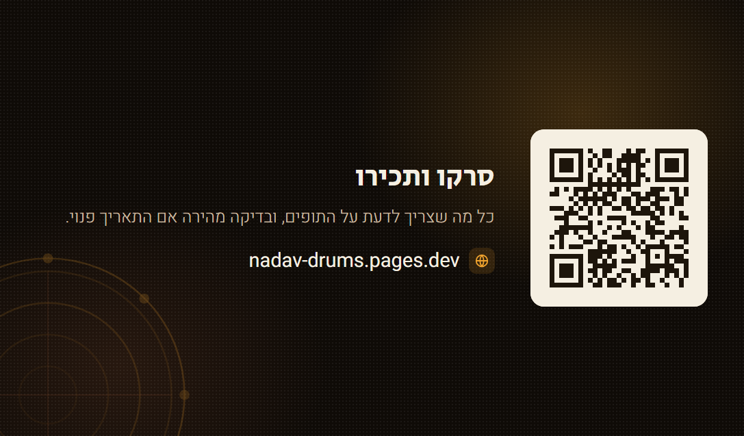 צד אחורי של הכרטיס עם קוד סריקה